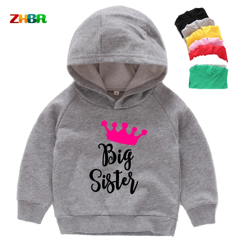 2-10 Years Children Sweatershirt New Winter Clothes Girls Crown design Letter Tops Pullover Autumn Coat For Boys Kids Hoodies