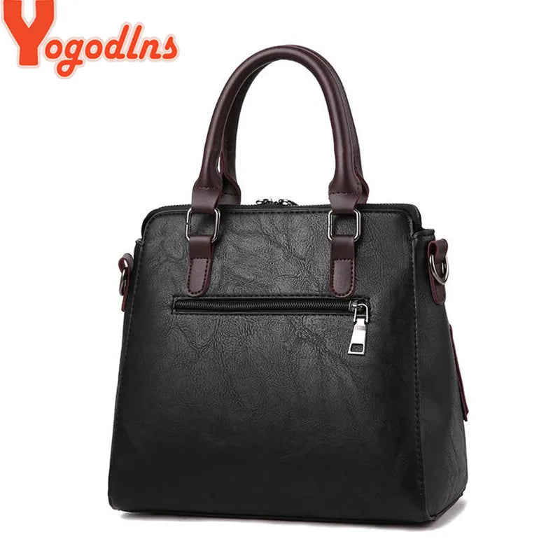 Yogodlns Vintage Leather Women's HandBags Ladies Messenger Bags Totes Tassel Designer Crossbody Shoulder Bag Boston Hand Bags