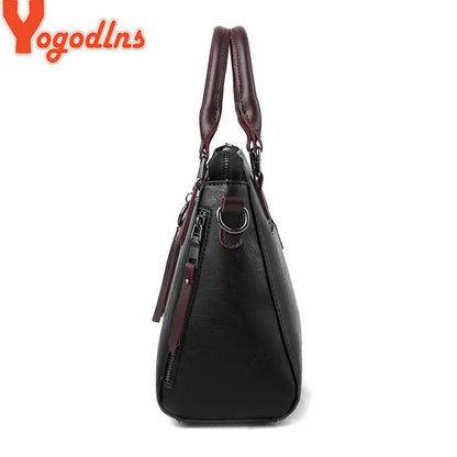 Yogodlns Vintage Leather Women's HandBags Ladies Messenger Bags Totes Tassel Designer Crossbody Shoulder Bag Boston Hand Bags