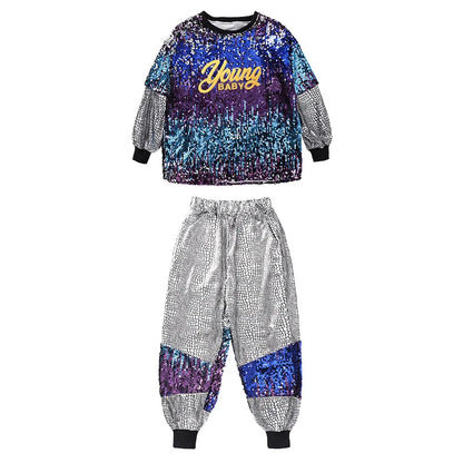 Kids Ballroom Dancing Clothes Hip Hop Costumes for Girls Boys Jazz Stage Outfits Dancewear Party Street Dance Wear T Shirt Pants