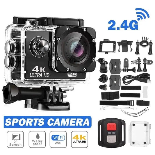 Ultra HD Action Camera 4K/30fps WiFi 2 Inch 170D Underwater Waterproof Helmet Video Recording Sport Cameras Outdoor Camcorders