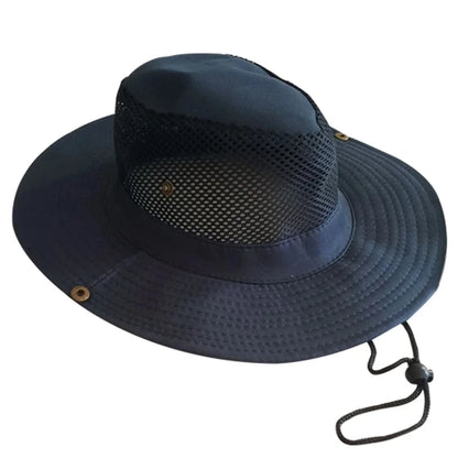 New Sun Protection Fishing Hat Summer Breathable Mesh Camping Hiking Caps Anti-UV Sun Hat Mountaineering Caps Men's Panama Hat