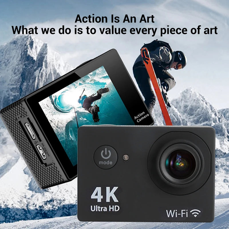 Ultra HD Action Camera 4K/30fps WiFi 2 Inch 170D Underwater Waterproof Helmet Video Recording Sport Cameras Outdoor Camcorders