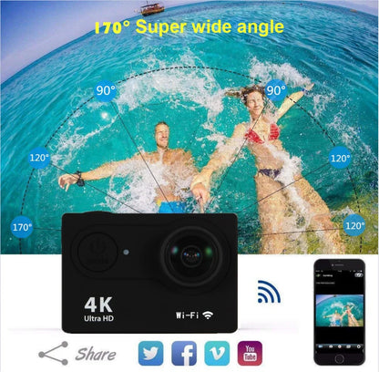 Ultra HD Action Camera 4K/30fps WiFi 2 Inch 170D Underwater Waterproof Helmet Video Recording Sport Cameras Outdoor Camcorders