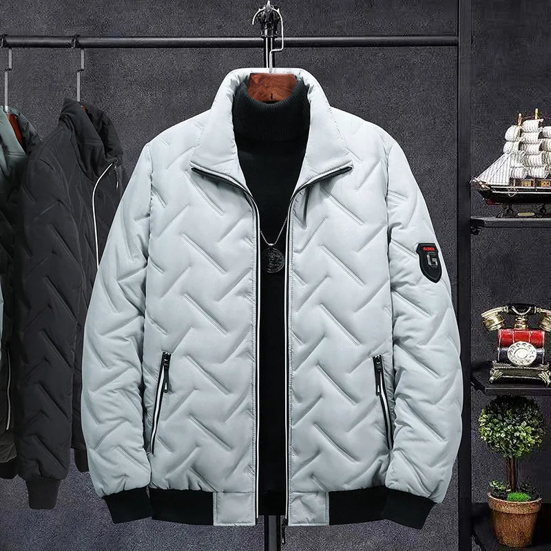 Winter Stand-up Collar Padded Jacket Men's Stand Collar Cotton Warm Jacket Street Fashion Casual Brand Outer Men's Coat Popular