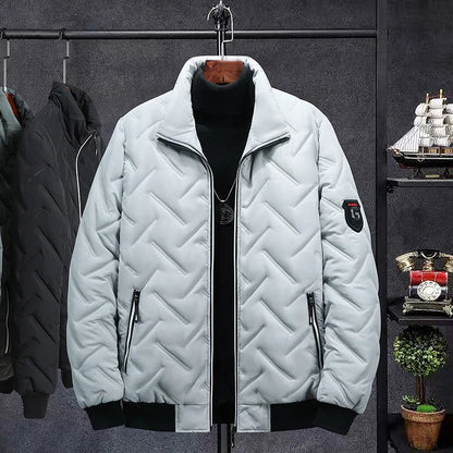 Winter Stand-up Collar Padded Jacket Men's Stand Collar Cotton Warm Jacket Street Fashion Casual Brand Outer Men's Coat Popular