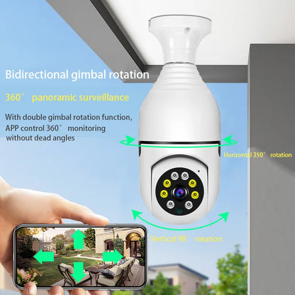 1080P Wifi Bulb E27 Surveillance Camera Full Color Night Vision 360° Rotating  Automatic Human Tracking Two-way Talk Smart Home