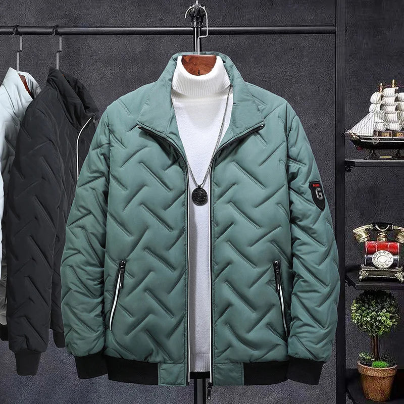 Winter Stand-up Collar Padded Jacket Men's Stand Collar Cotton Warm Jacket Street Fashion Casual Brand Outer Men's Coat Popular