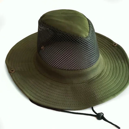 New Sun Protection Fishing Hat Summer Breathable Mesh Camping Hiking Caps Anti-UV Sun Hat Mountaineering Caps Men's Panama Hat