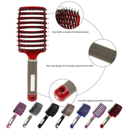 Hair Scalp Massage Comb Hairbrush Bristle Nylon Women Wet Curly Detangle Hair Brush for Salon Hairdressing Styling Tools