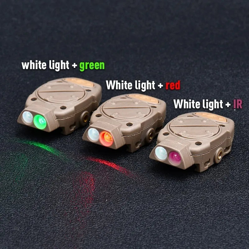 WADSN Tactical Mini Helmet Light White Red Green IR Fast Helmet Flashlight For Picatinny Rail Airsoft Hunting Rifle Switch Lamp