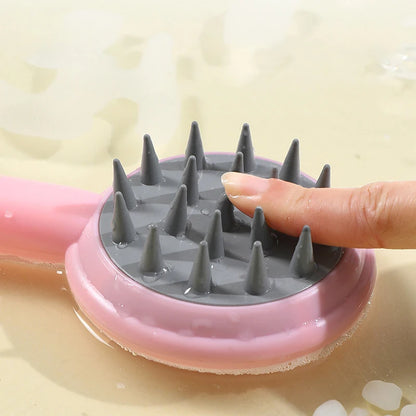 Silicone Shampoo Brush Head Scalp Portable Massage Comb Hair Washing Comb Body Massage Brush Bath Shower Salon Hairdressing Tool